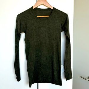 Lululemon long sleeve swiftly - dark olive green - size 6